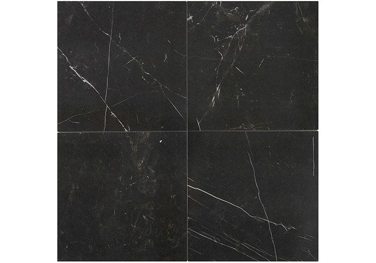 Renaissance 	Nero Marquina 12x12 Polished Porcelain Tile Euro Glass