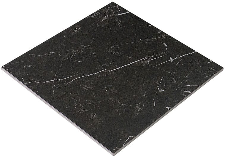 Renaissance 	Nero Marquina Black  12x12 Matte Porcelain Tile Euro Glass