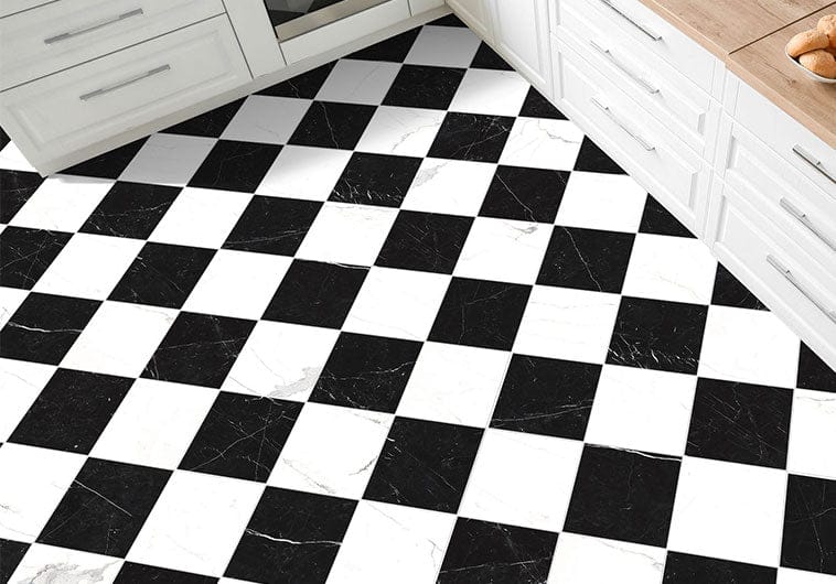 Renaissance 	Nero Marquina Black  12x12 Matte Porcelain Tile Euro Glass