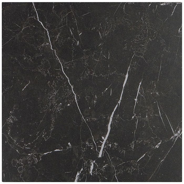 Renaissance 	Nero Marquina Black  12x12 Matte Porcelain Tile Euro Glass
