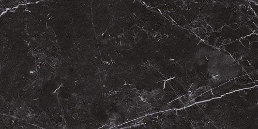 Renaissance Nero Marquina Black 12x24 Polished Porcelain Tile Euro Glass