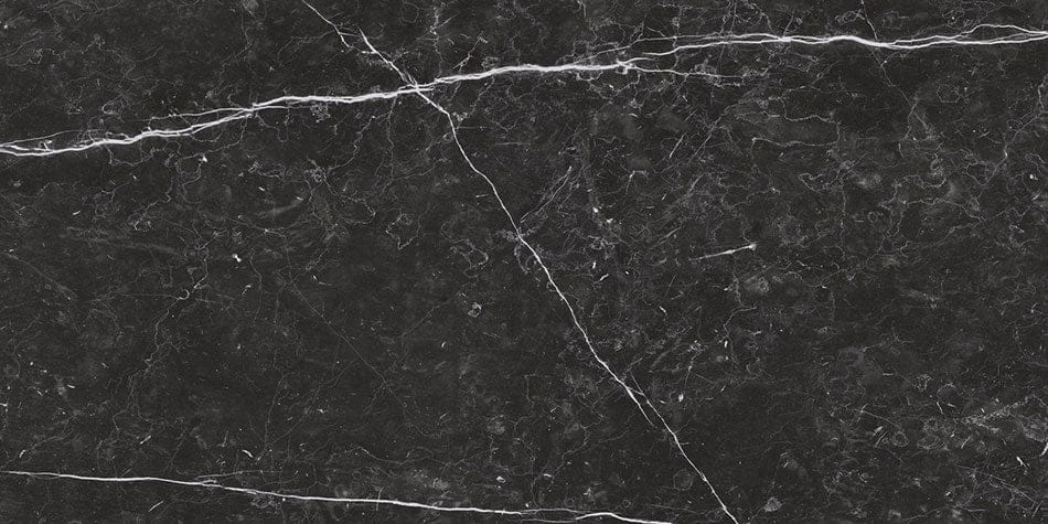 Renaissance	Nero Marquina Black 24x48 Matte Porcelain Tile Euro Glass