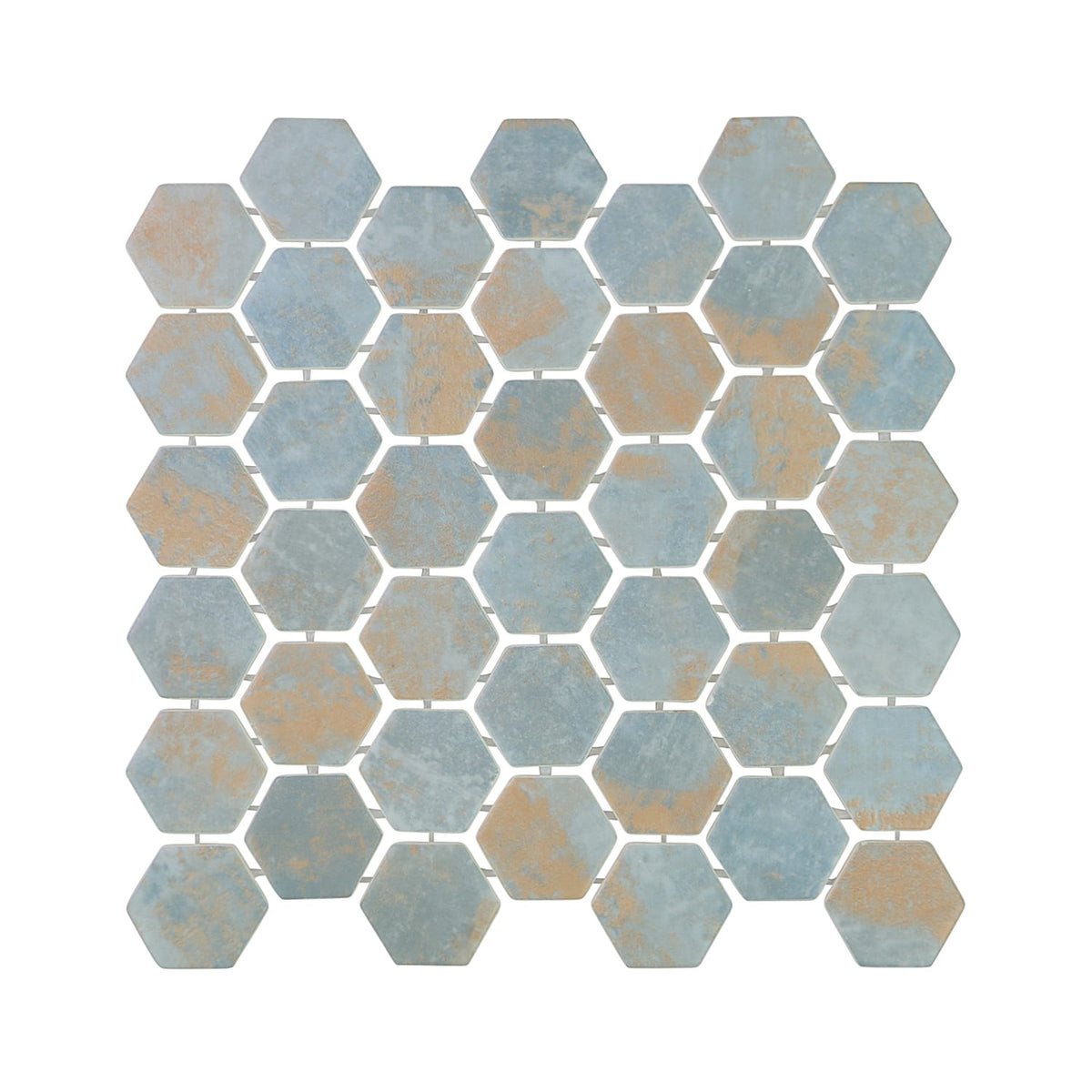 Verismo Brunito 2-Inch Hexagon Recycled Glass Mosaic Tile Euro Glass