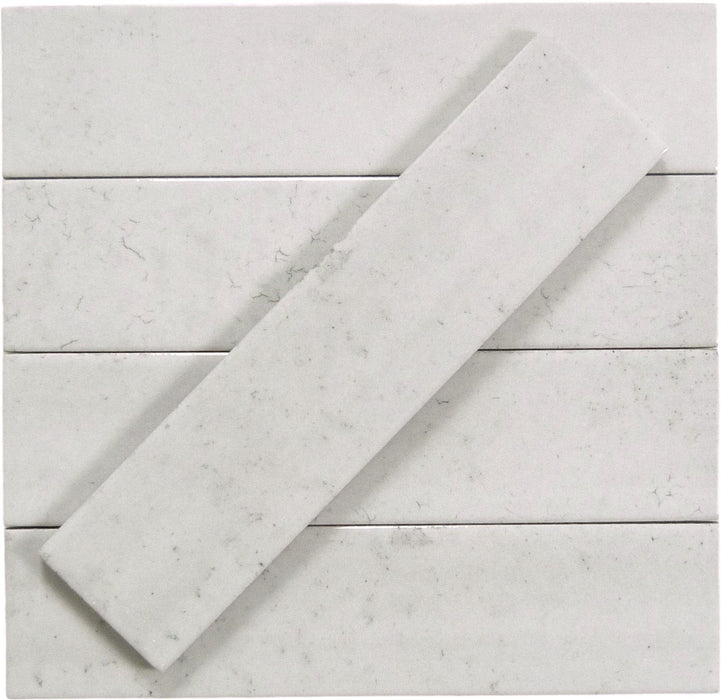 Seattle Brick White 2x10 Glossy Porcelain Tile Euro Glass