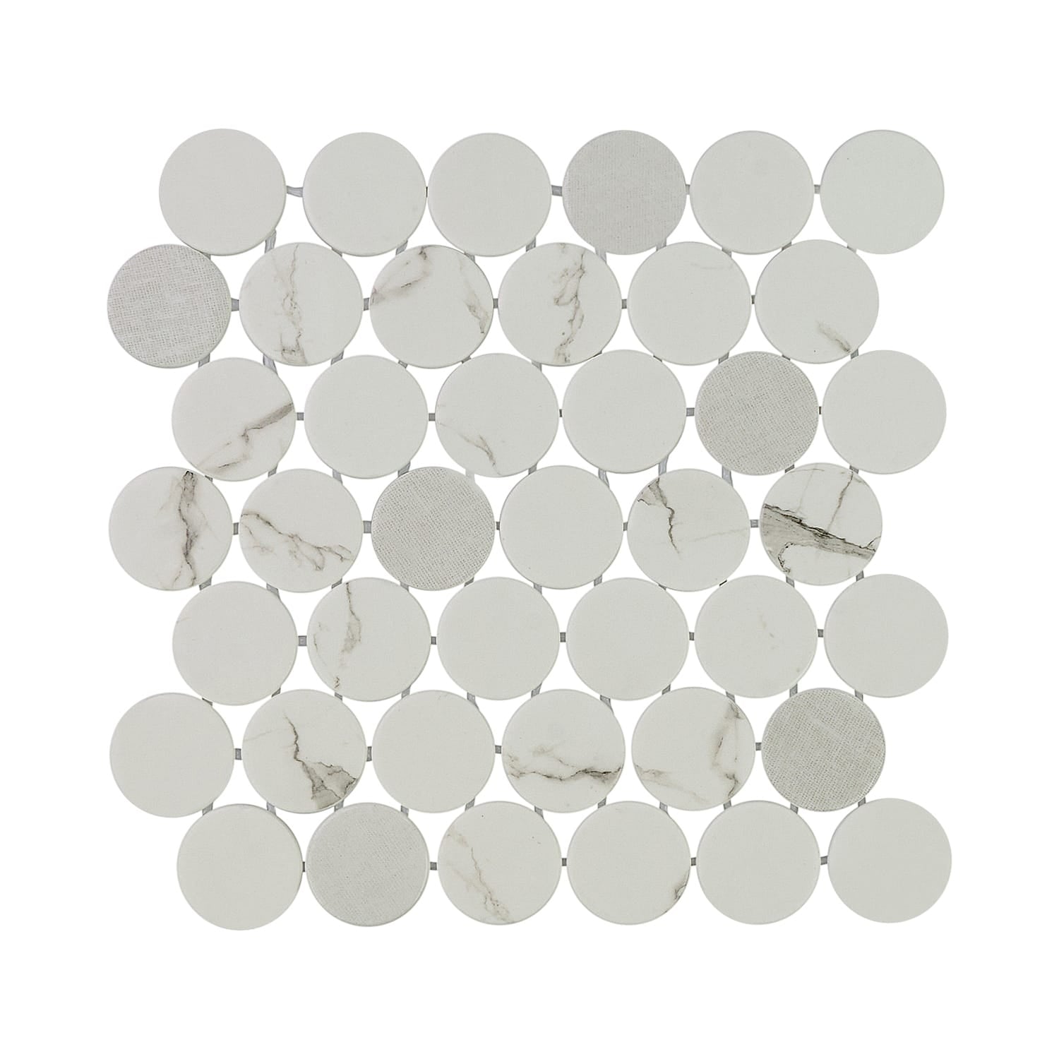 Calvari Fosca 2-Inch Round Recycled Glass Mosaic Tile Euro Glass