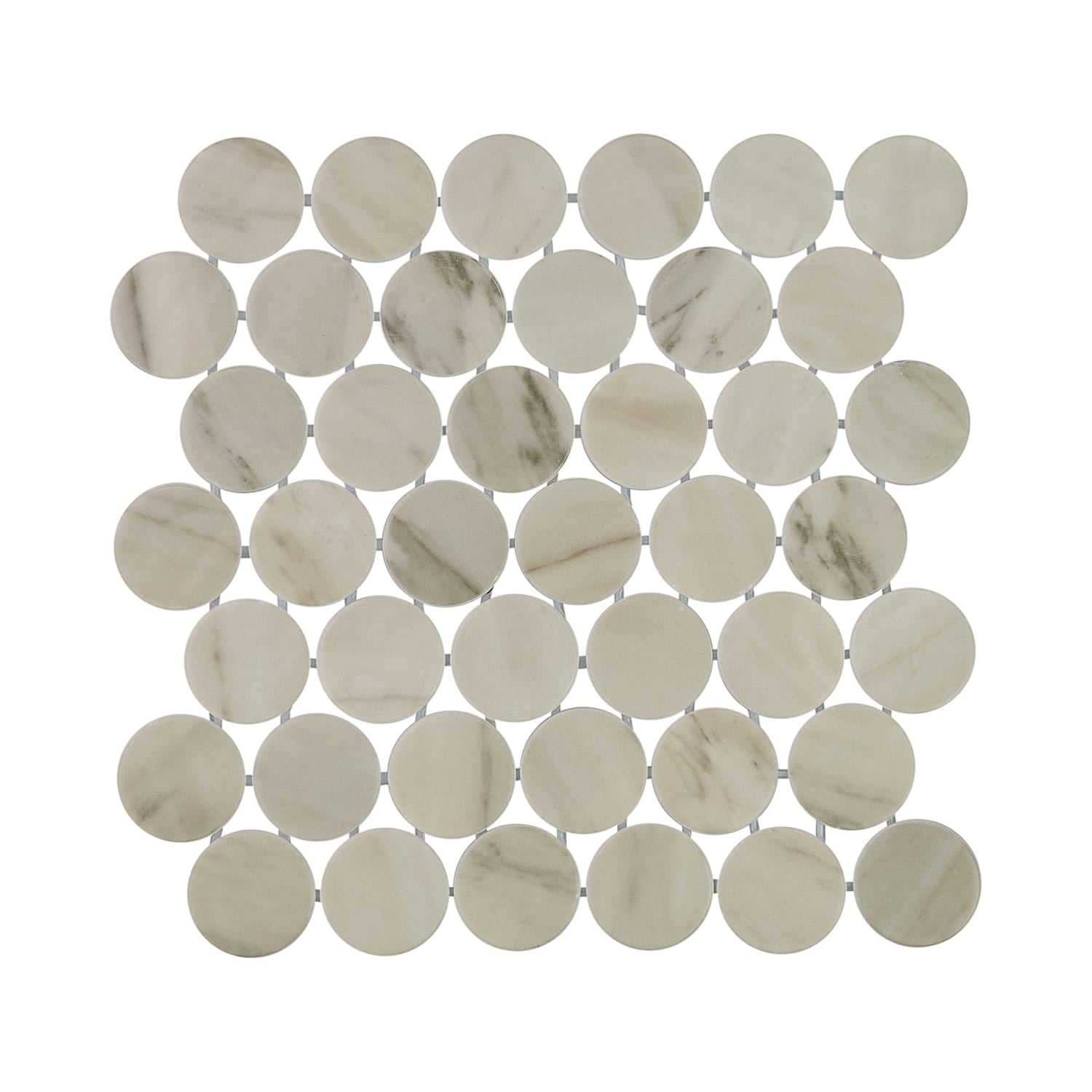 Calvari Terrene 2-Inch Round Recycled Glass Mosaic Tile Euro Glass