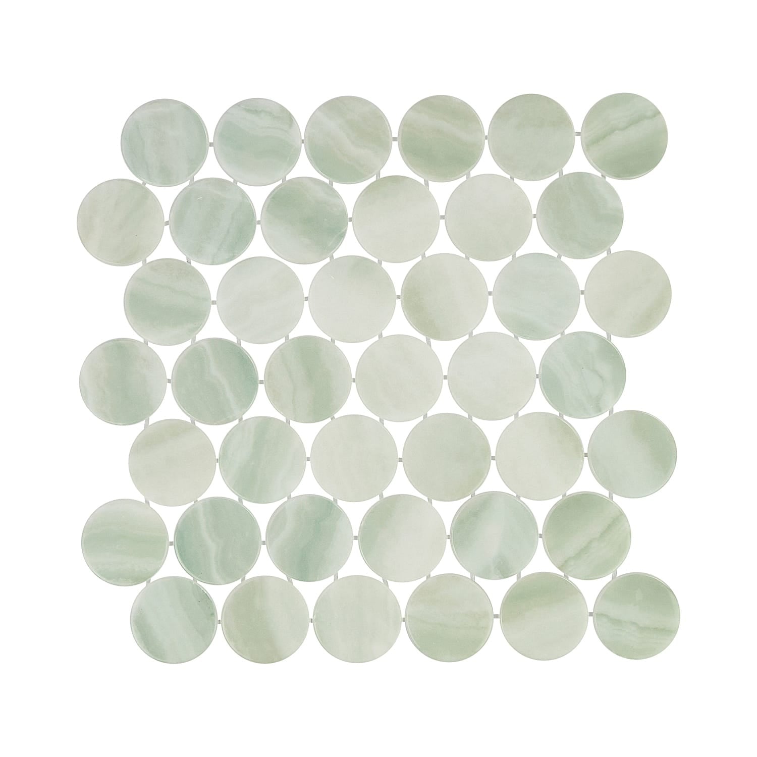 Kotilo Jingle 2-Inch Round Recycled Glass Mosaic Tile Euro Glass