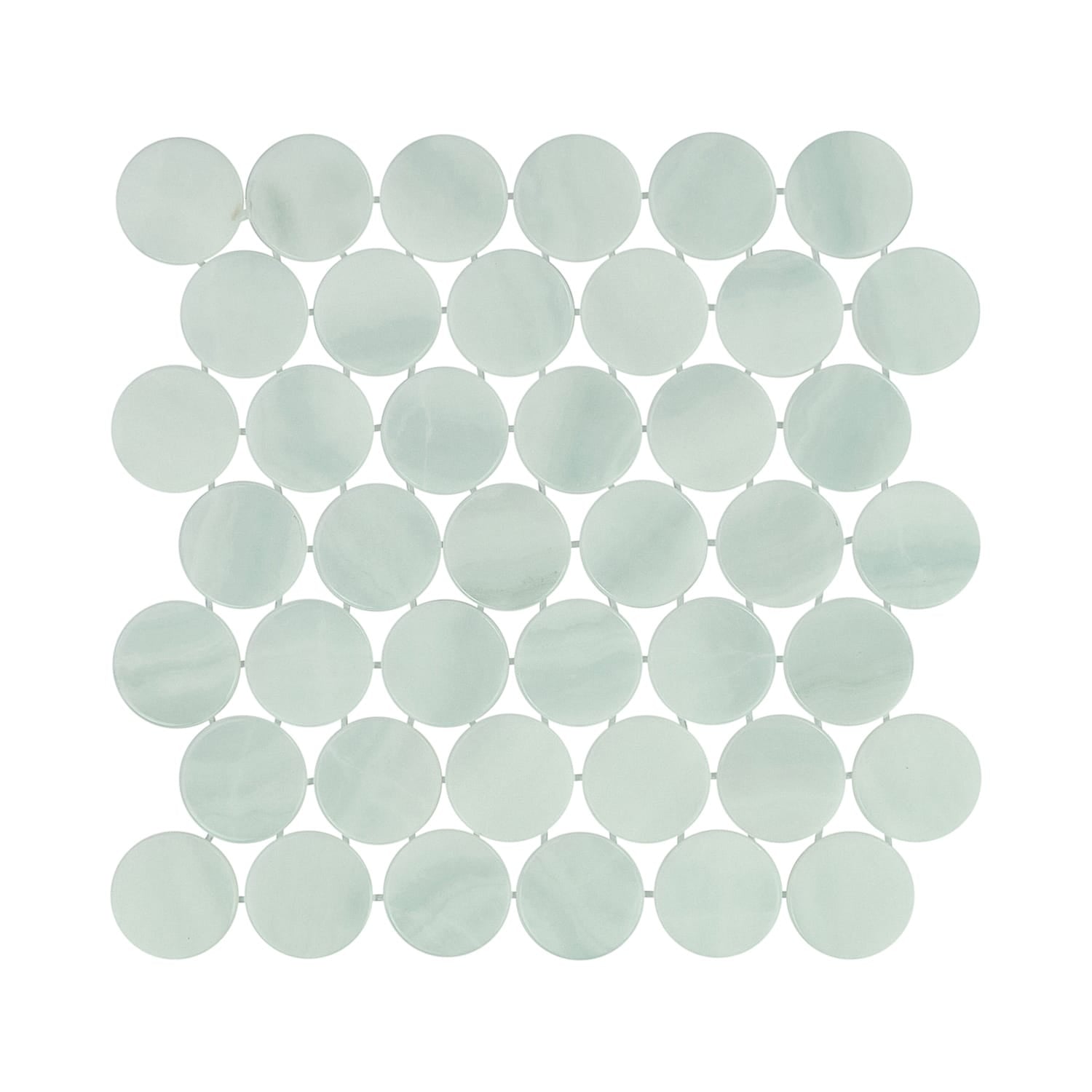 Kotilo Limpet 2-Inch Round Recycled Glass Mosaic Tile Euro Glass