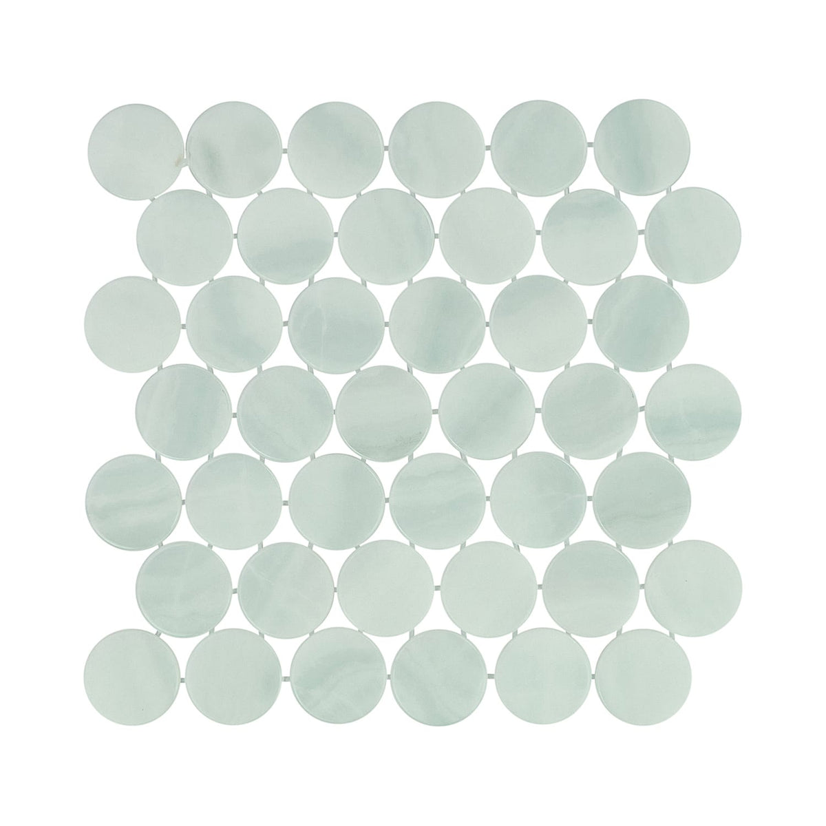 Kotilo Limpet 2-Inch Round Recycled Glass Mosaic Tile Euro Glass