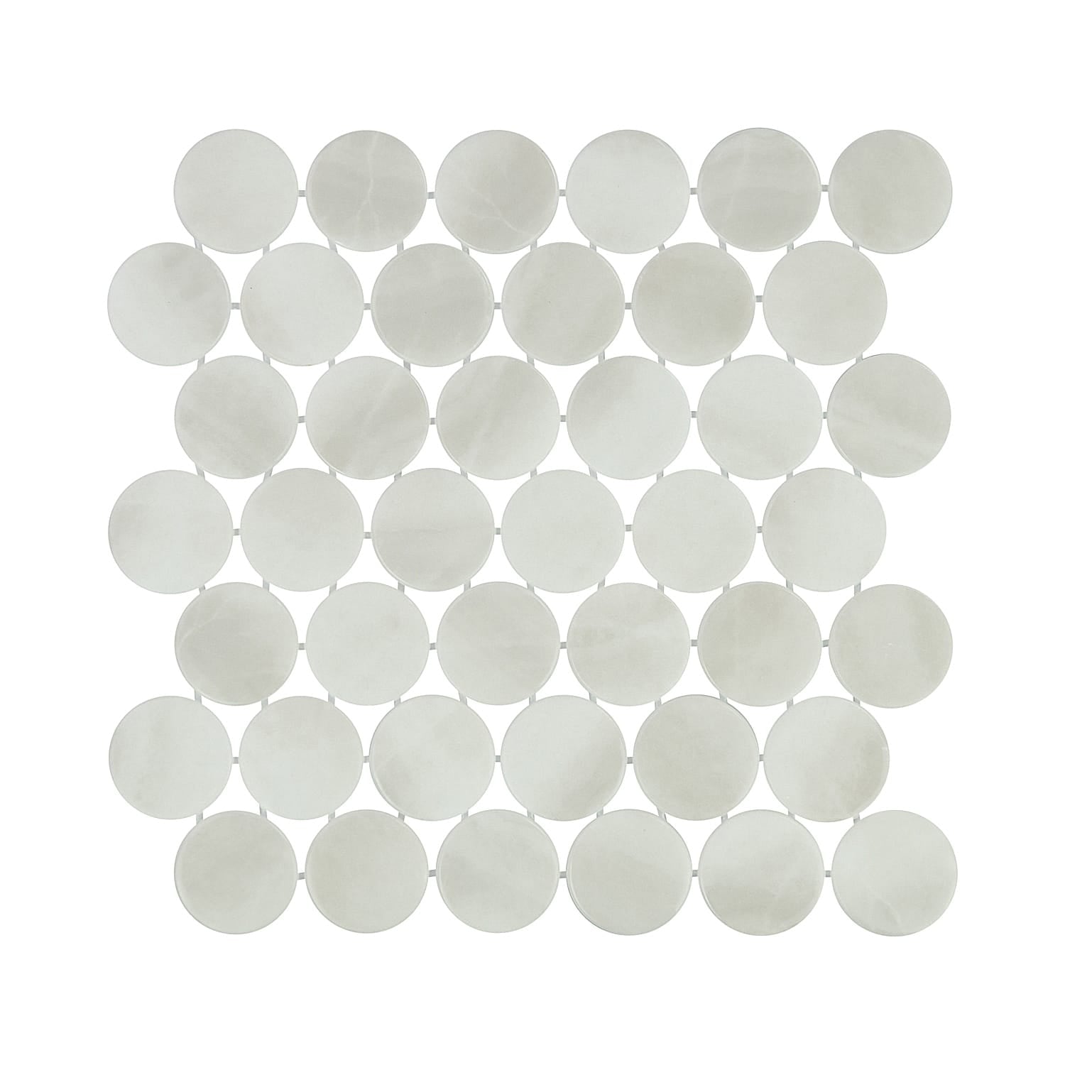 Kotilo Lino 2-Inch Round Recycled Glass Mosaic Tile Euro Glass