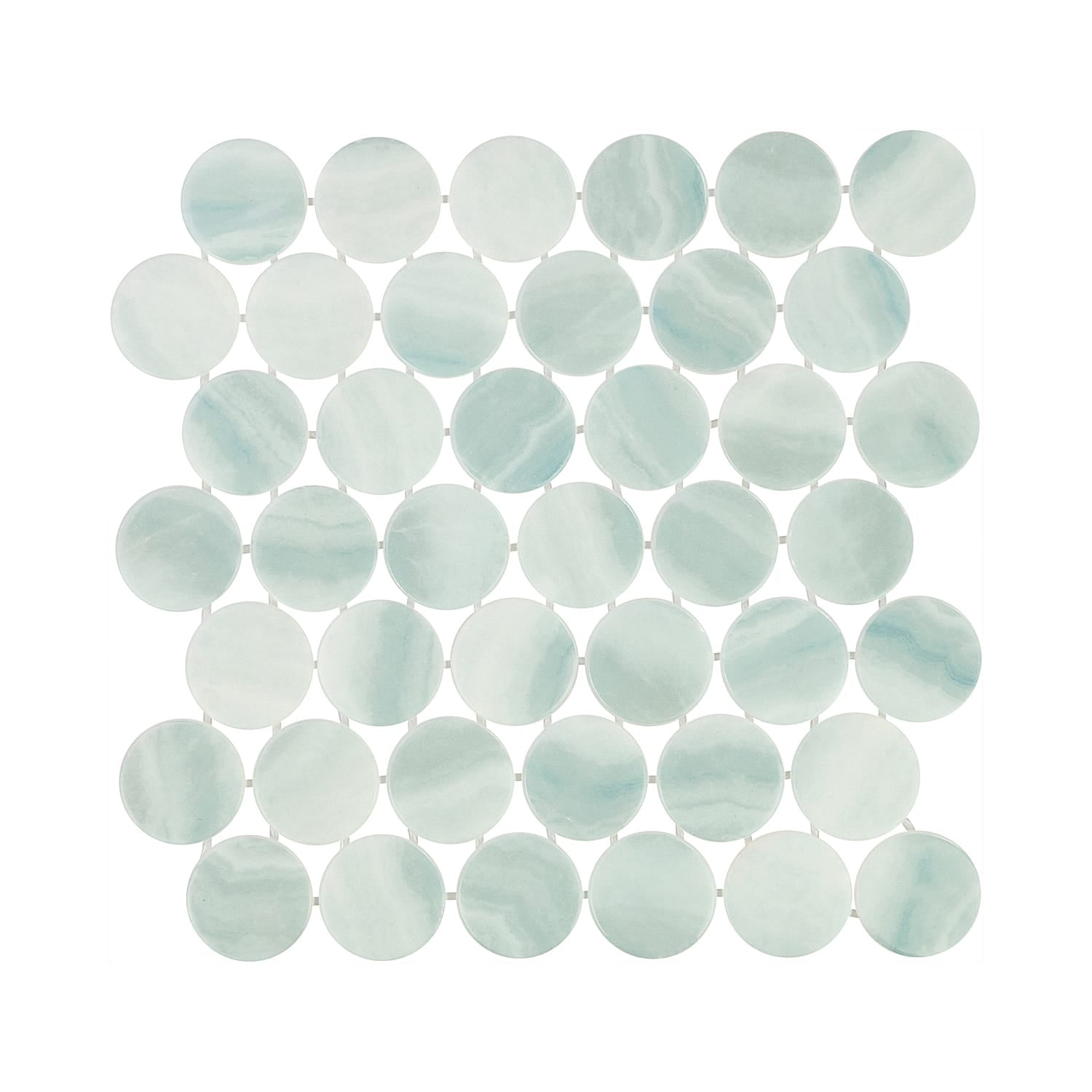 Kotilo Velella 2-Inch Round Recycled Glass Mosaic Tile Euro Glass