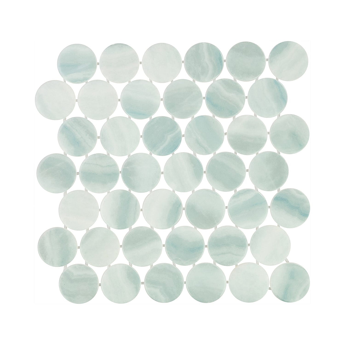 Kotilo Velella 2-Inch Round Recycled Glass Mosaic Tile Euro Glass