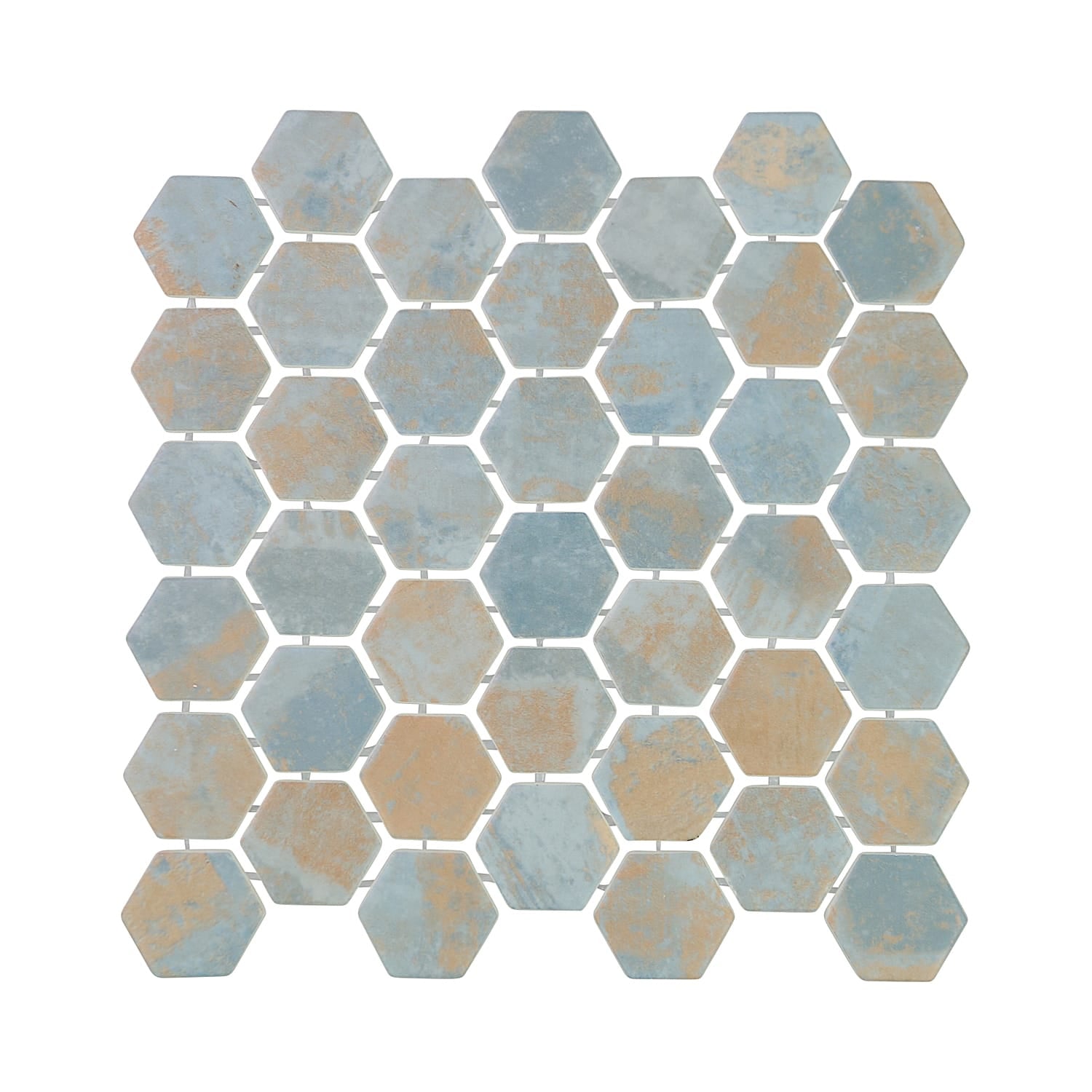 Verismo Brunito 2-Inch Hexagon Recycled Glass Mosaic Tile Euro Glass