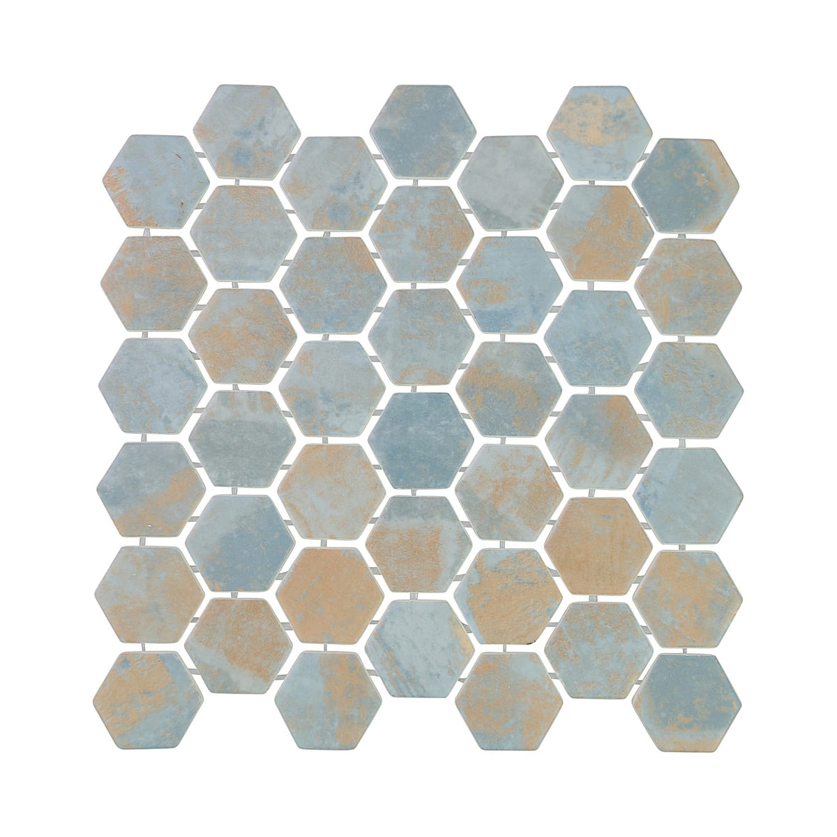 Verismo Brunito 2-Inch Hexagon Recycled Glass Mosaic Tile Euro Glass