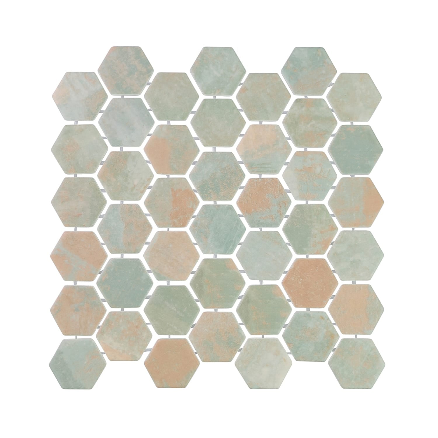 Verismo Ossida 2-Inch Hexagon Recycled Glass Mosaic Tile Euro Glass