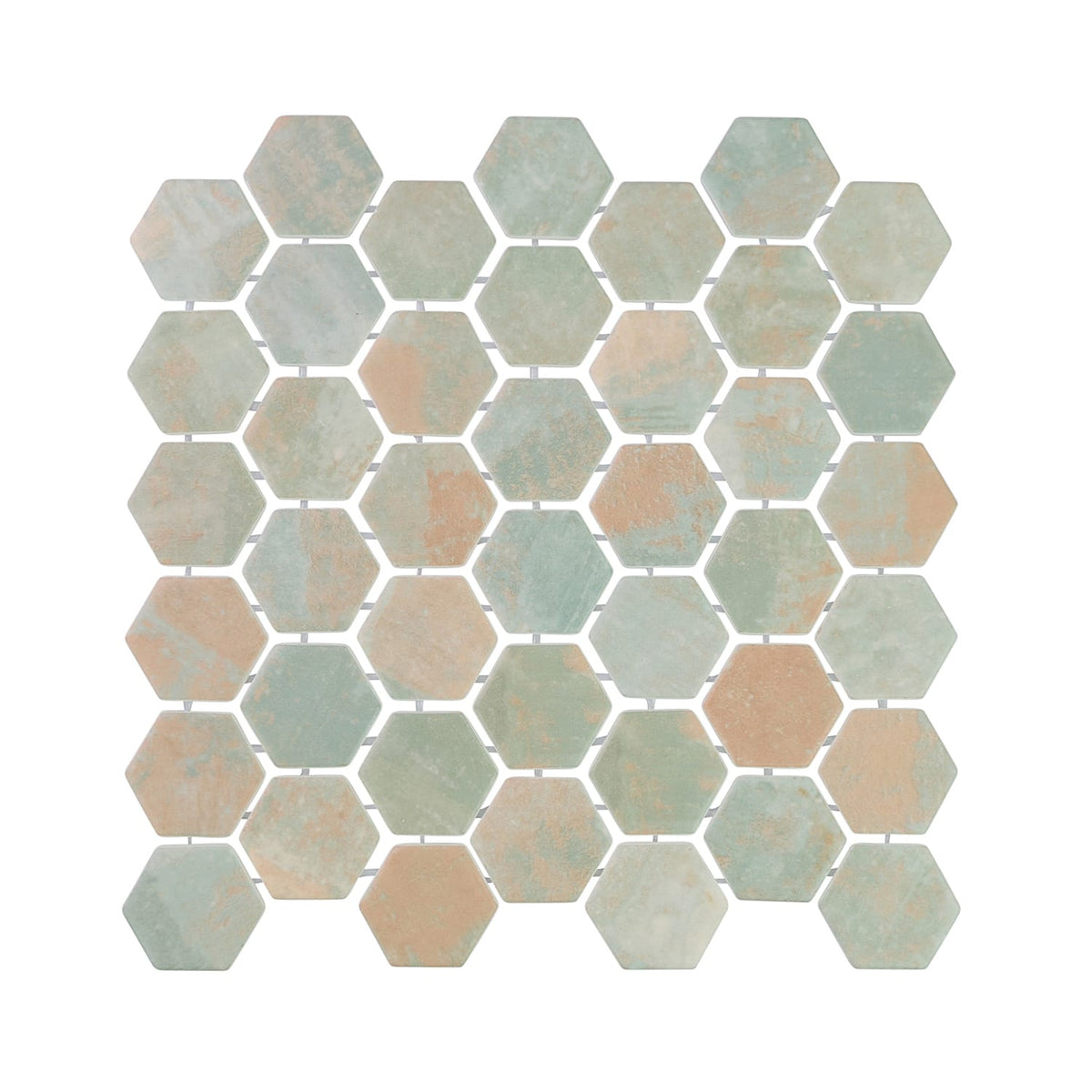 Verismo Ossida 2-Inch Hexagon Recycled Glass Mosaic Tile Euro Glass