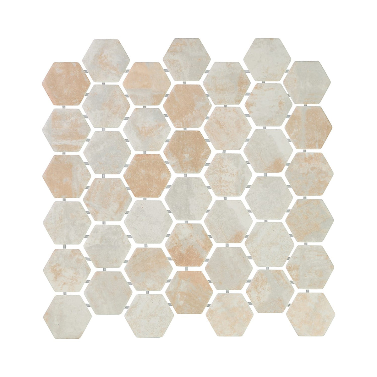 Verismo Sepia 2-Inch Hexagon Recycled Glass Mosaic Tile Euro Glass