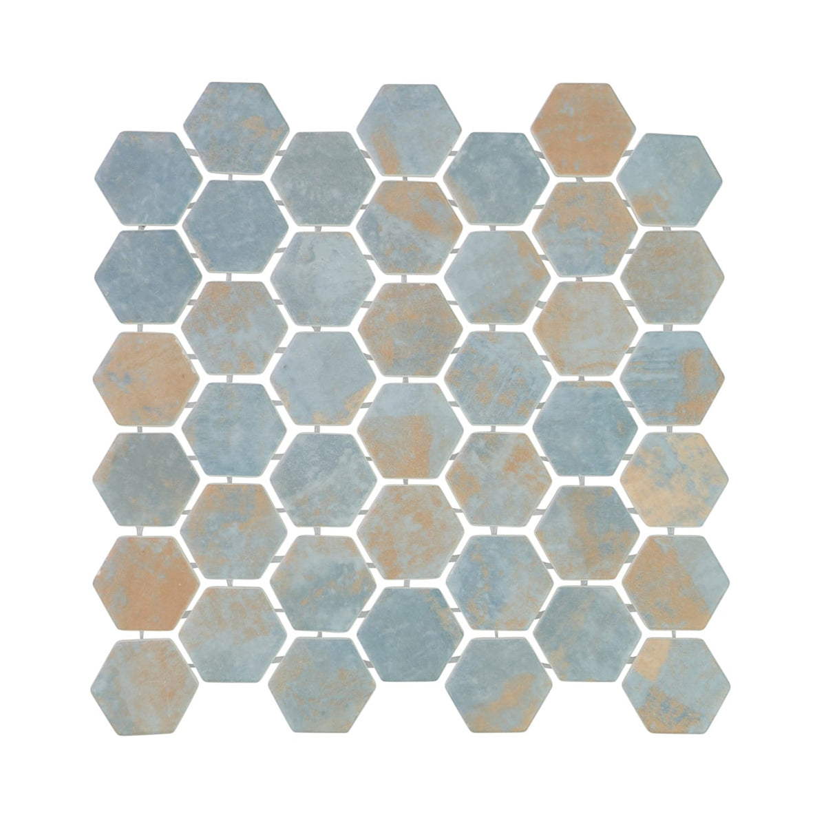 Verismo Brunito 2-Inch Hexagon Recycled Glass Mosaic Tile Euro Glass