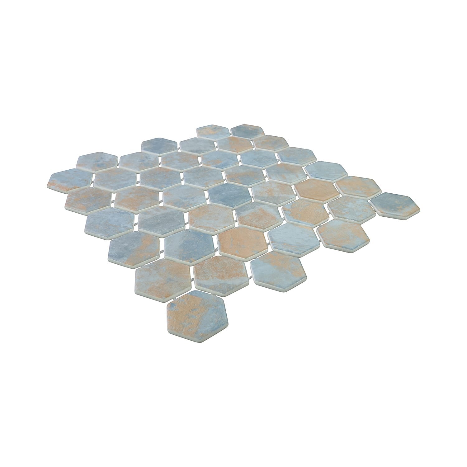 Verismo Brunito 2-Inch Hexagon Recycled Glass Mosaic Tile Euro Glass