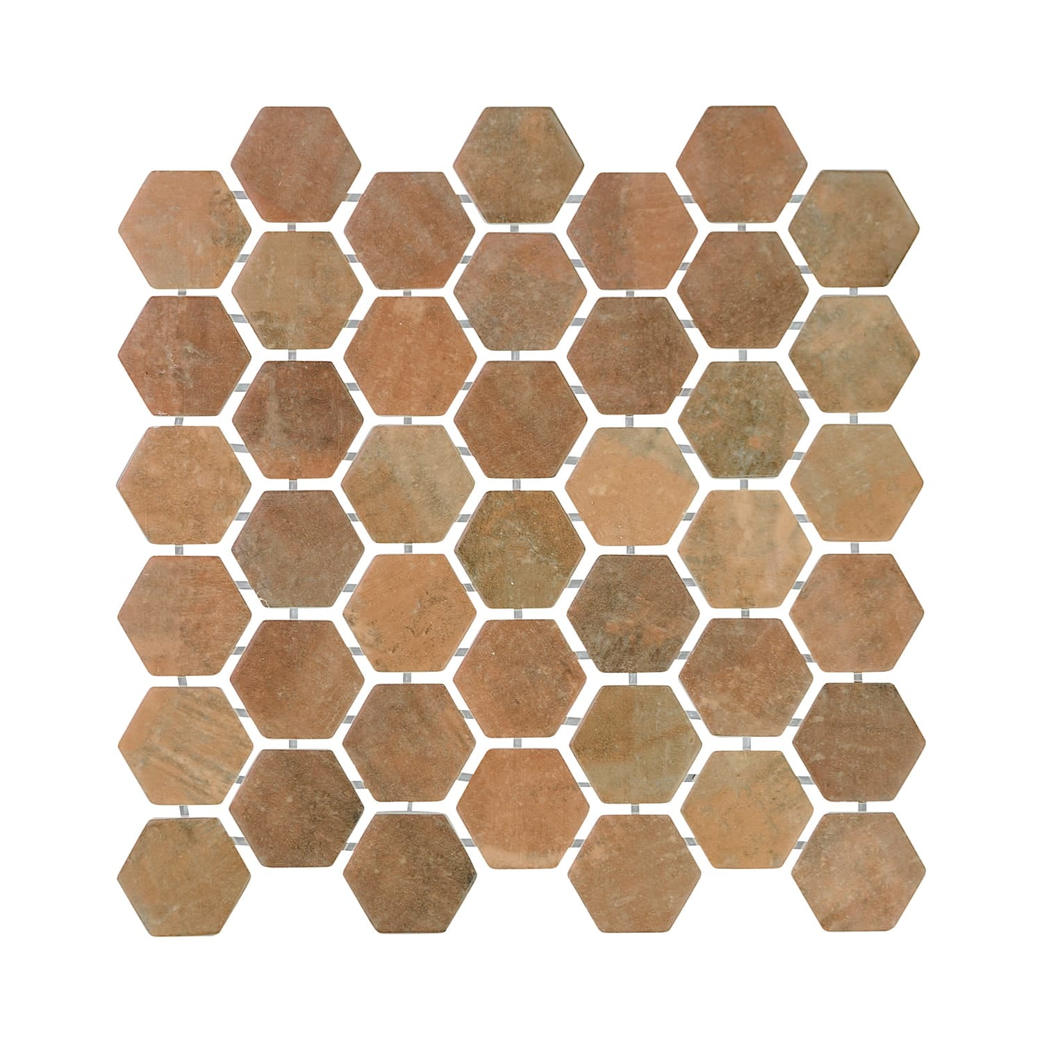 Verismo Mattone 2-Inch Hexagon Recycled Glass Mosaic Tile Euro Glass