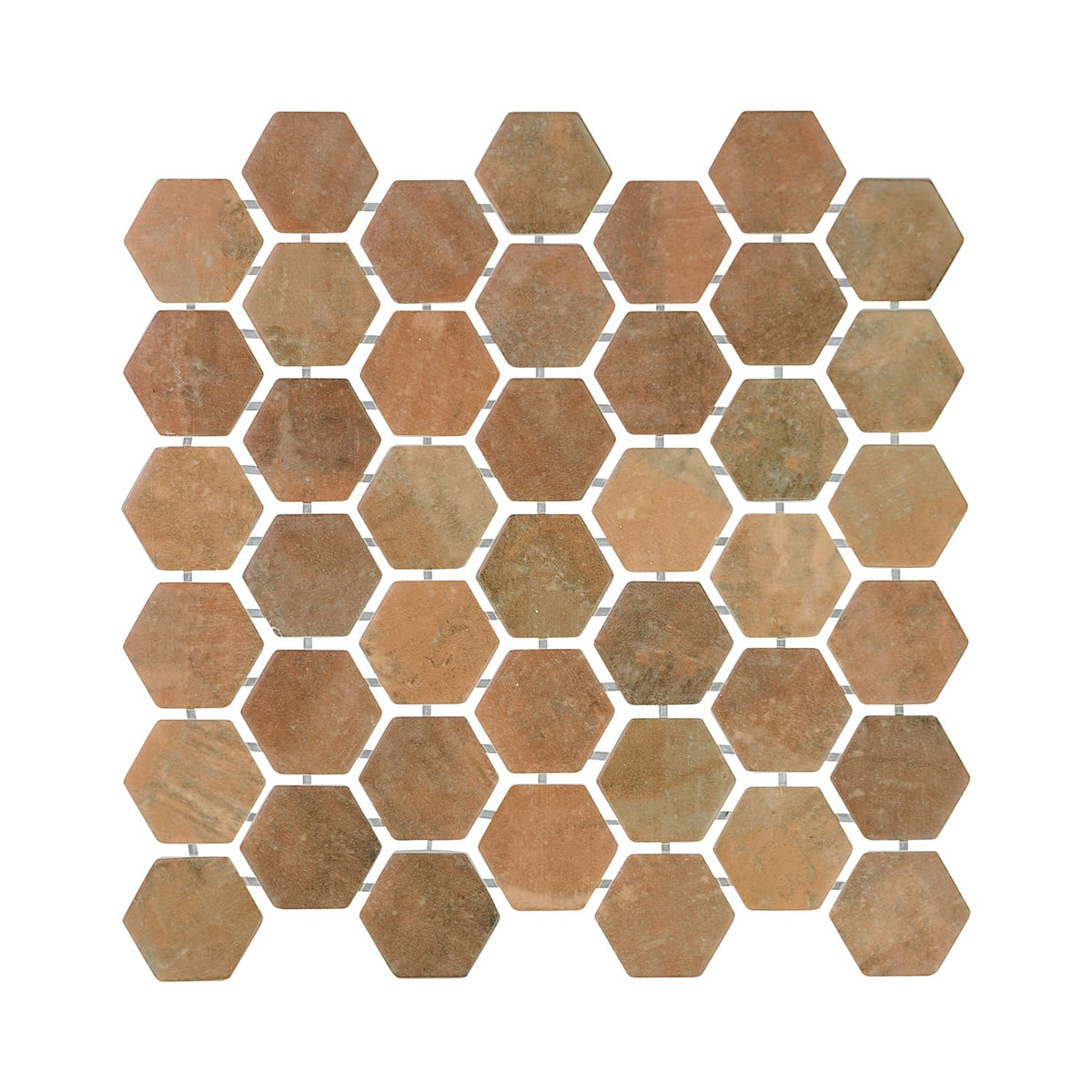 Verismo Mattone 2-Inch Hexagon Recycled Glass Mosaic Tile Euro Glass