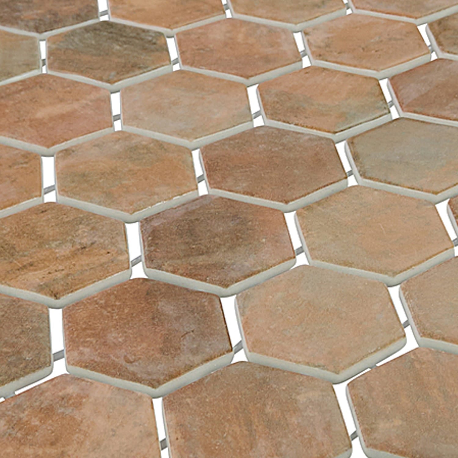Verismo Mattone 2-Inch Hexagon Recycled Glass Mosaic Tile Euro Glass
