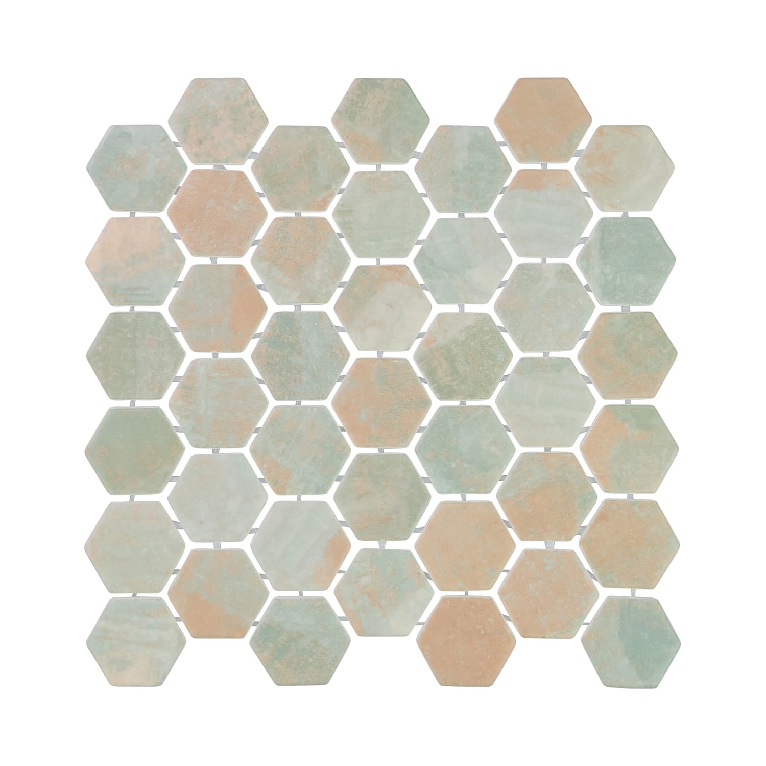 Verismo Ossida 2-Inch Hexagon Recycled Glass Mosaic Tile Euro Glass