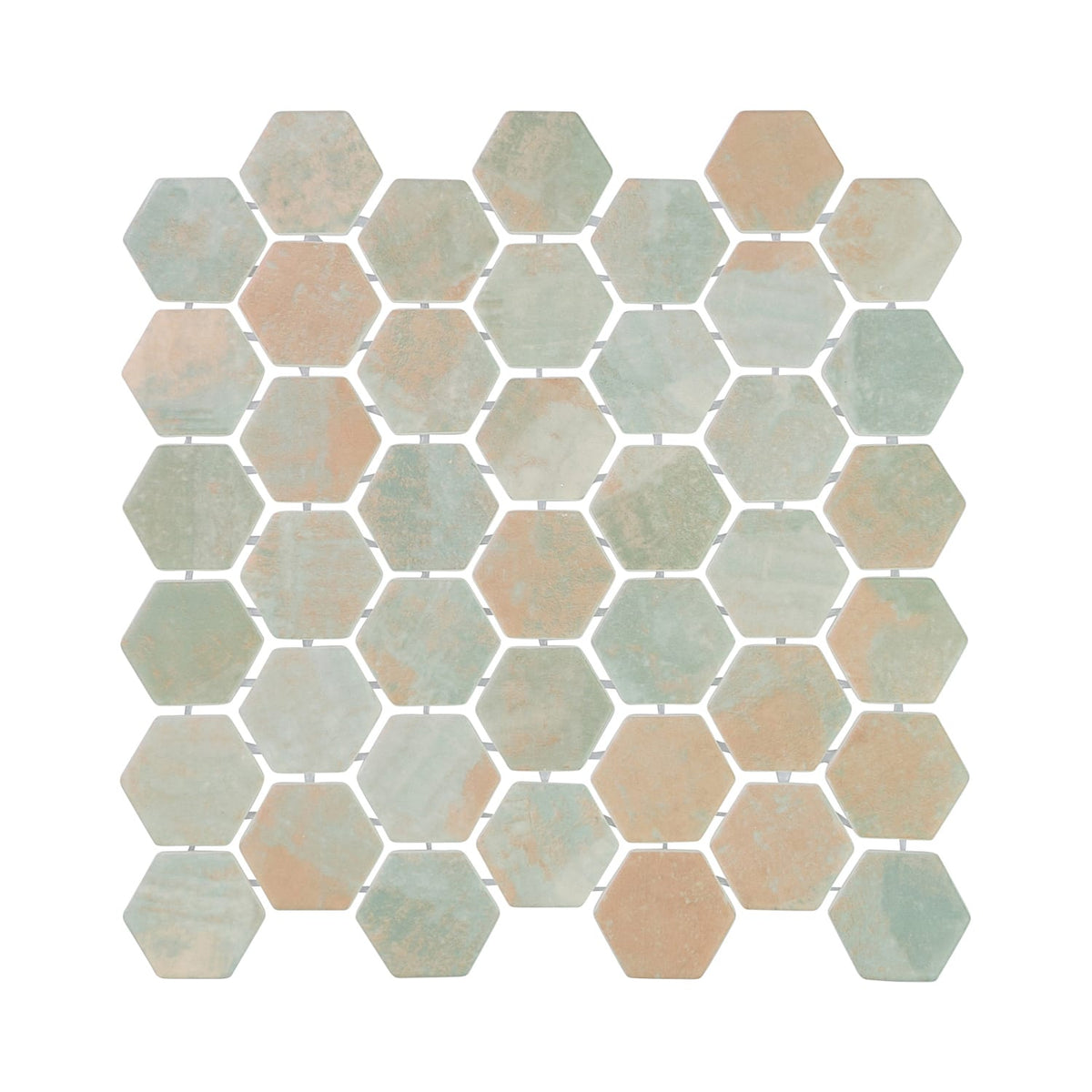 Verismo Ossida 2-Inch Hexagon Recycled Glass Mosaic Tile Euro Glass