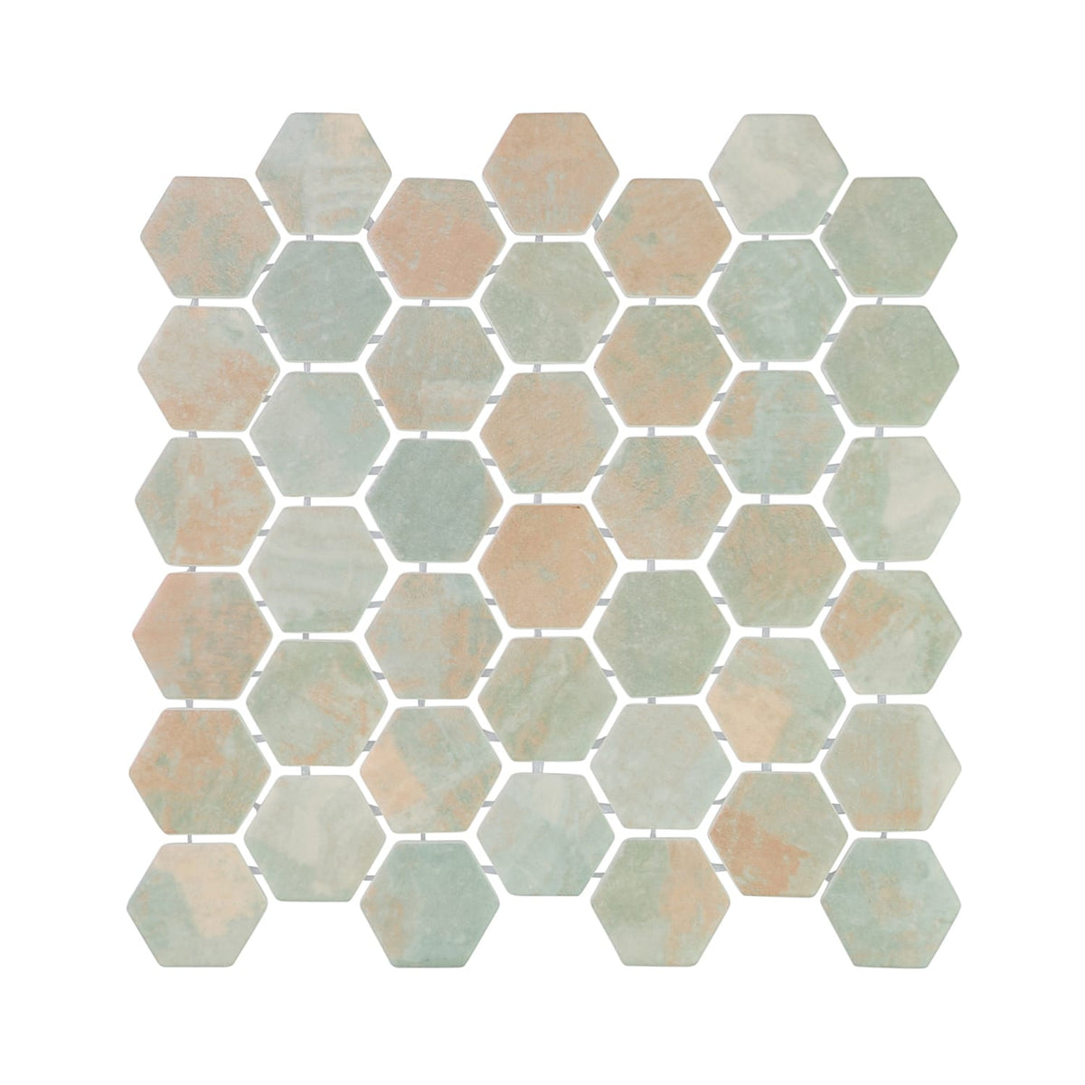 Verismo Ossida 2-Inch Hexagon Recycled Glass Mosaic Tile Euro Glass