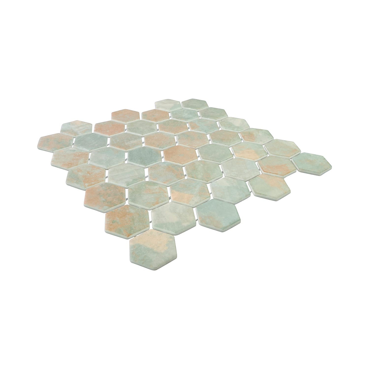 Verismo Ossida 2-Inch Hexagon Recycled Glass Mosaic Tile Euro Glass