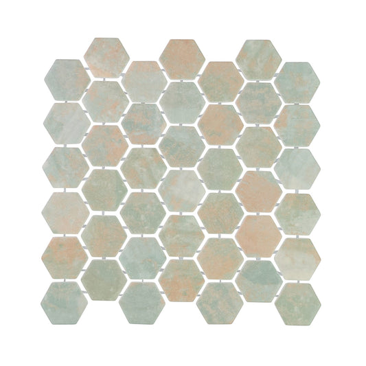 Verismo Ossida 2-Inch Hexagon Recycled Glass Mosaic Tile Euro Glass