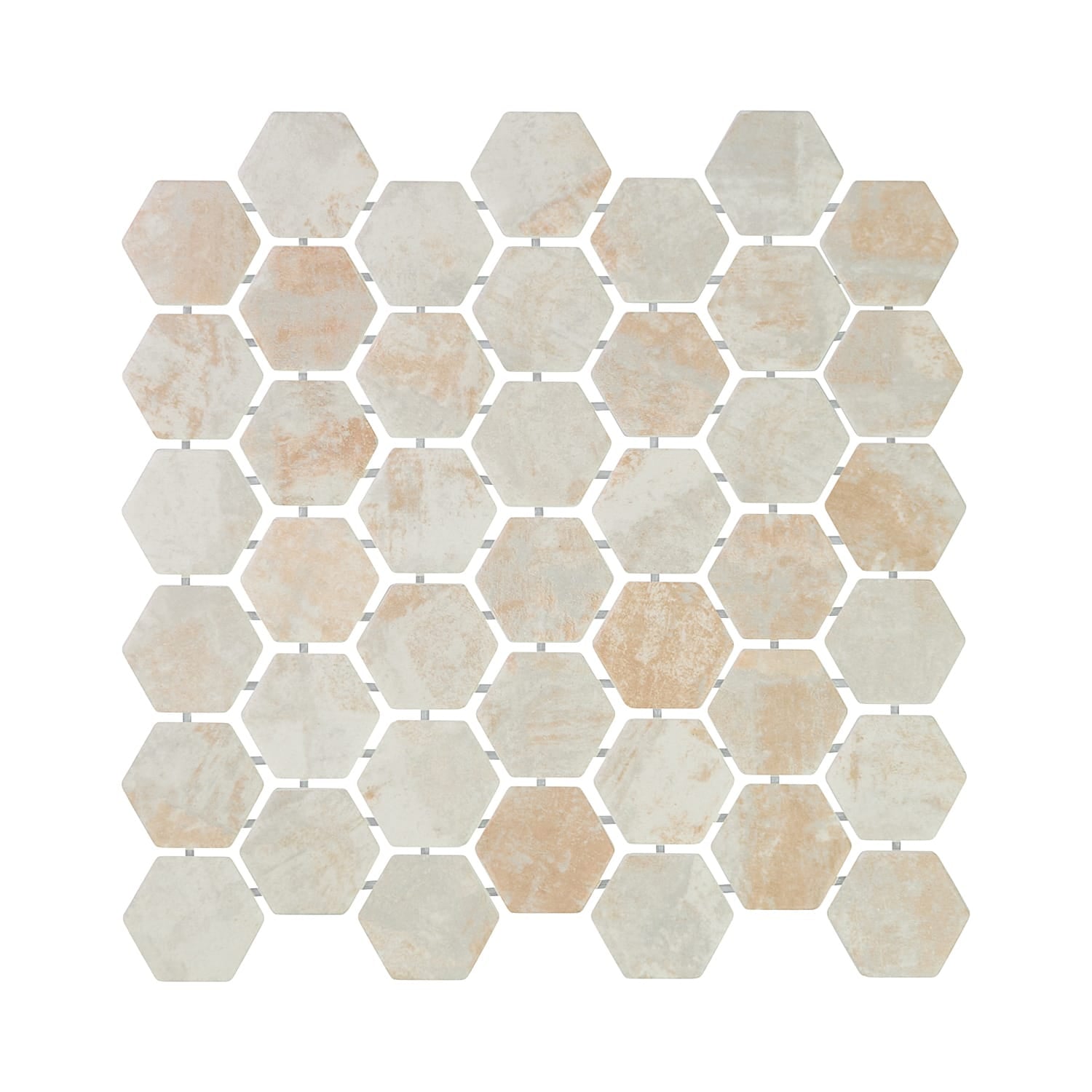 Verismo Sepia 2-Inch Hexagon Recycled Glass Mosaic Tile Euro Glass