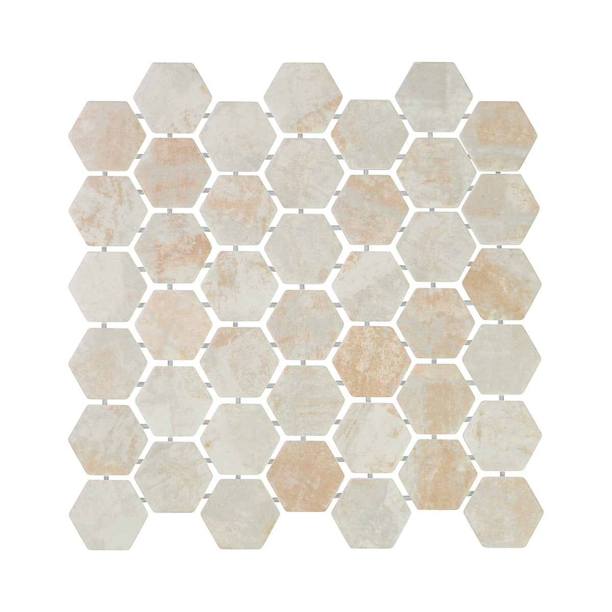 Verismo Sepia 2-Inch Hexagon Recycled Glass Mosaic Tile Euro Glass