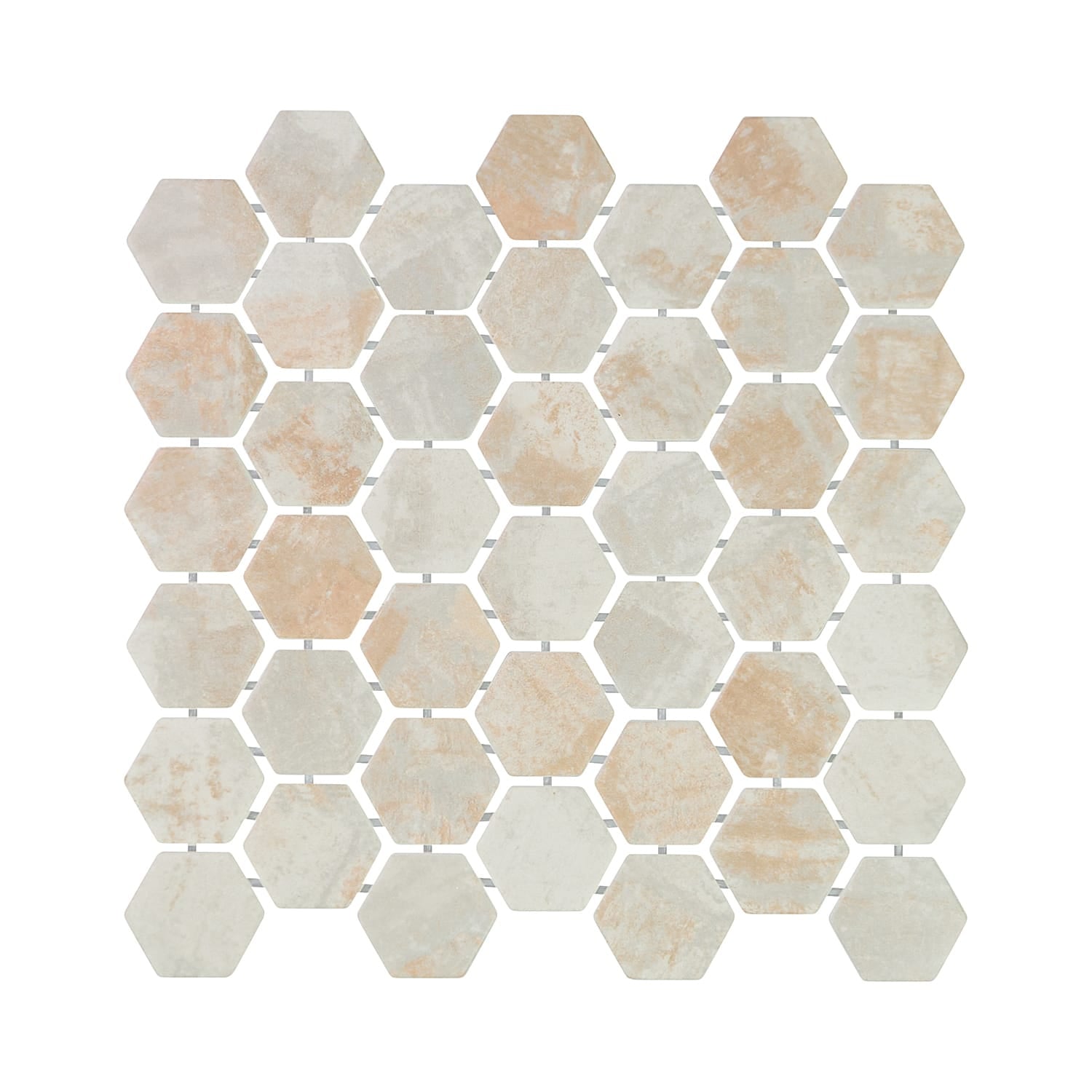 Verismo Sepia 2-Inch Hexagon Recycled Glass Mosaic Tile Euro Glass