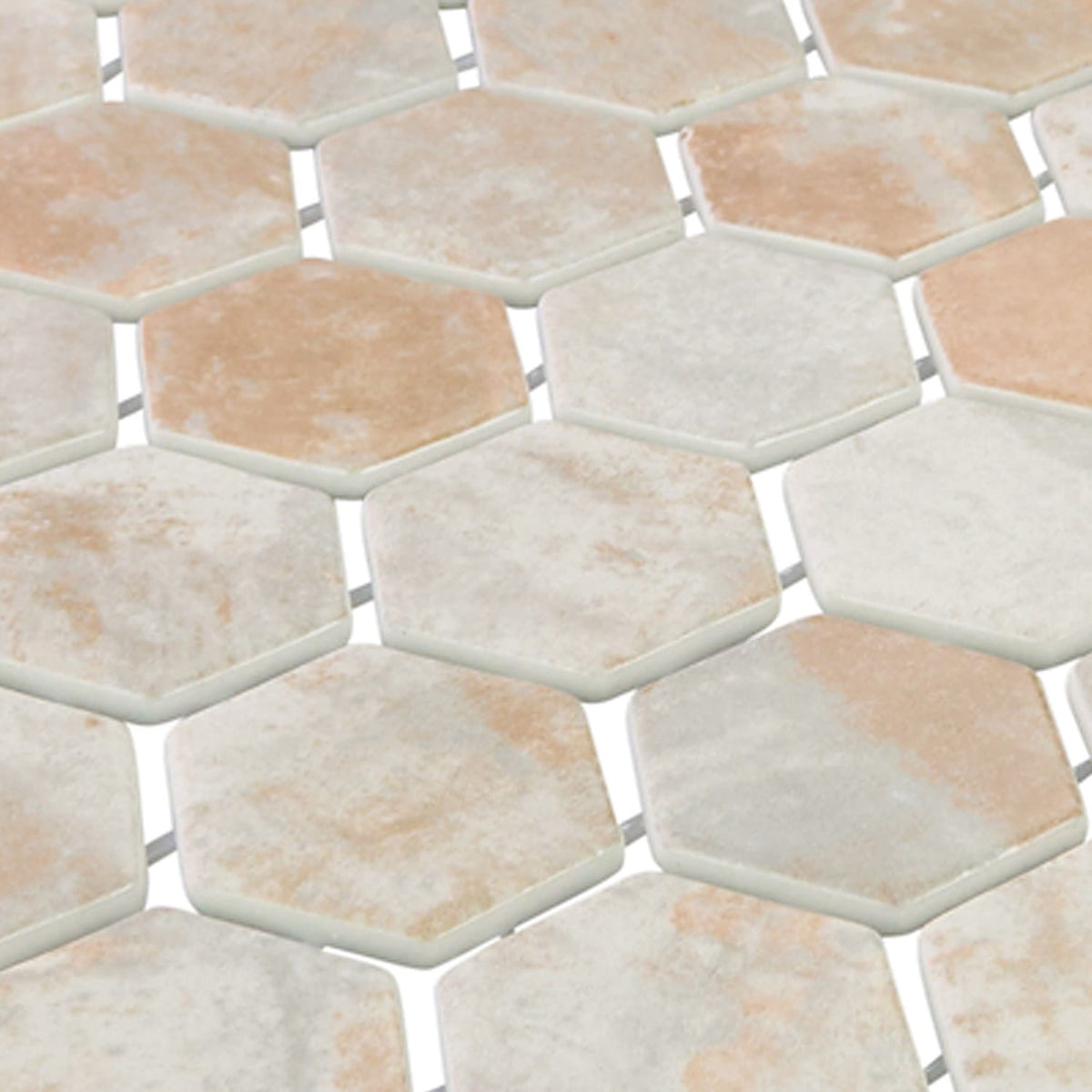 Verismo Sepia 2-Inch Hexagon Recycled Glass Mosaic Tile Euro Glass