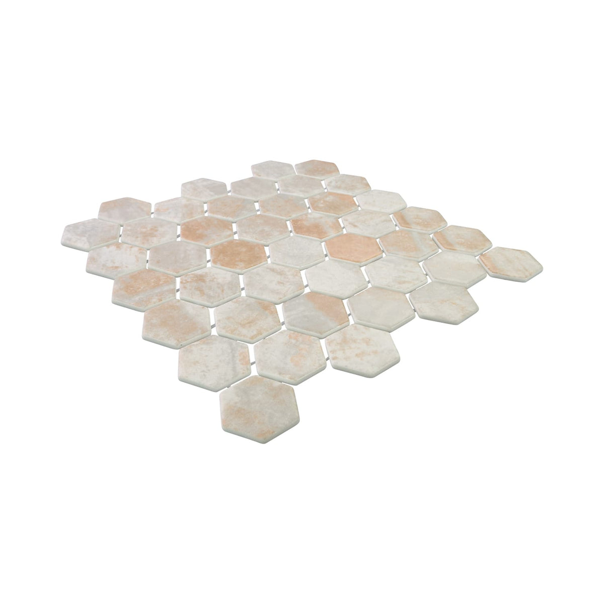 Verismo Sepia 2-Inch Hexagon Recycled Glass Mosaic Tile Euro Glass