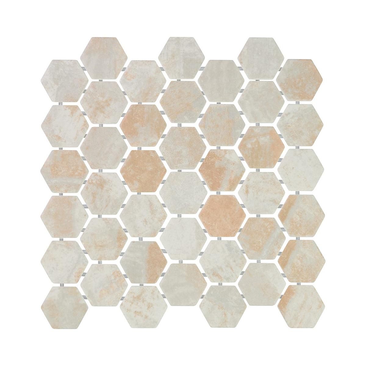 Verismo Sepia 2-Inch Hexagon Recycled Glass Mosaic Tile Euro Glass