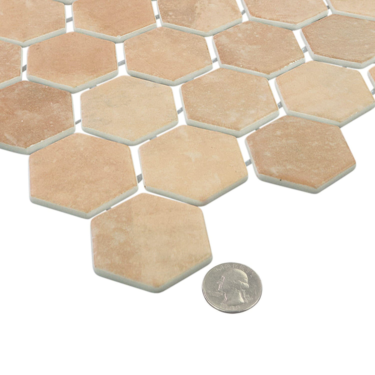 Verismo Terre 2-Inch Hexagon Recycled Glass Mosaic Tile Euro Glass
