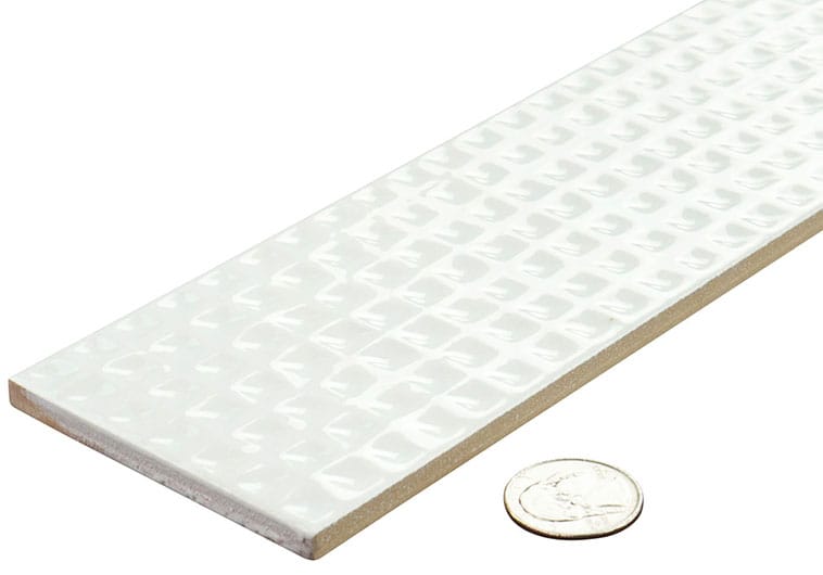 Wafer Buttercream White 3x12 Glossy Ceramic Tile Euro Glass