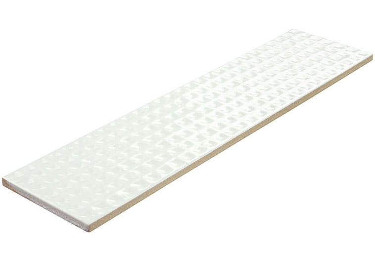 Wafer Buttercream White 3x12 Glossy Ceramic Tile Euro Glass