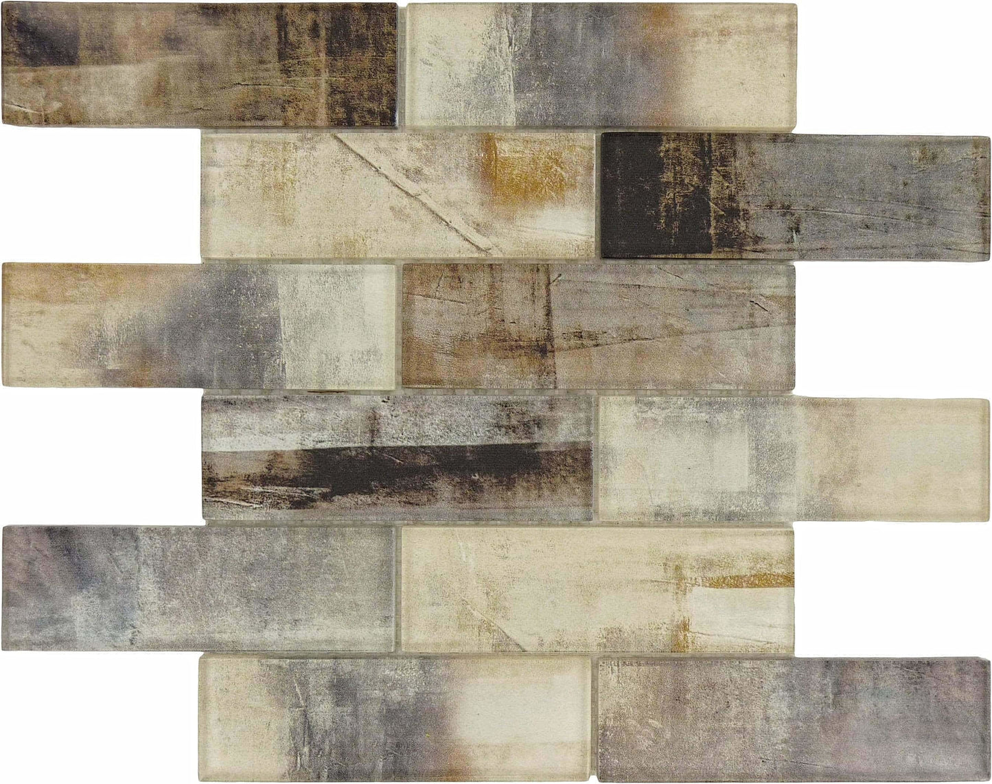 Western Derby Brown 2x6 Glossy Glass Subway Tile Euro Glass