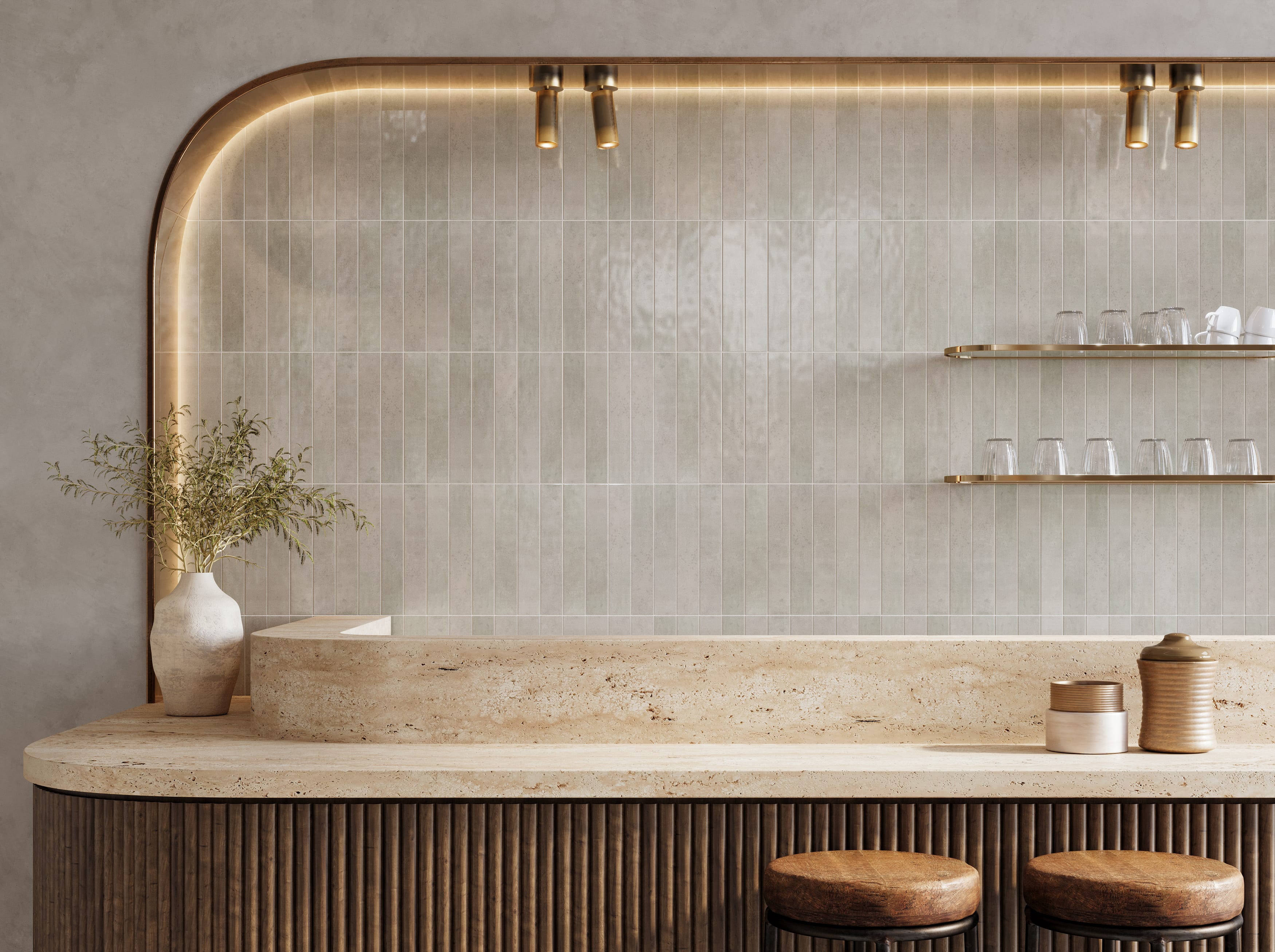 Xenia Korvino 2 x 12 Glossy Ceramic Tile Euro Glass