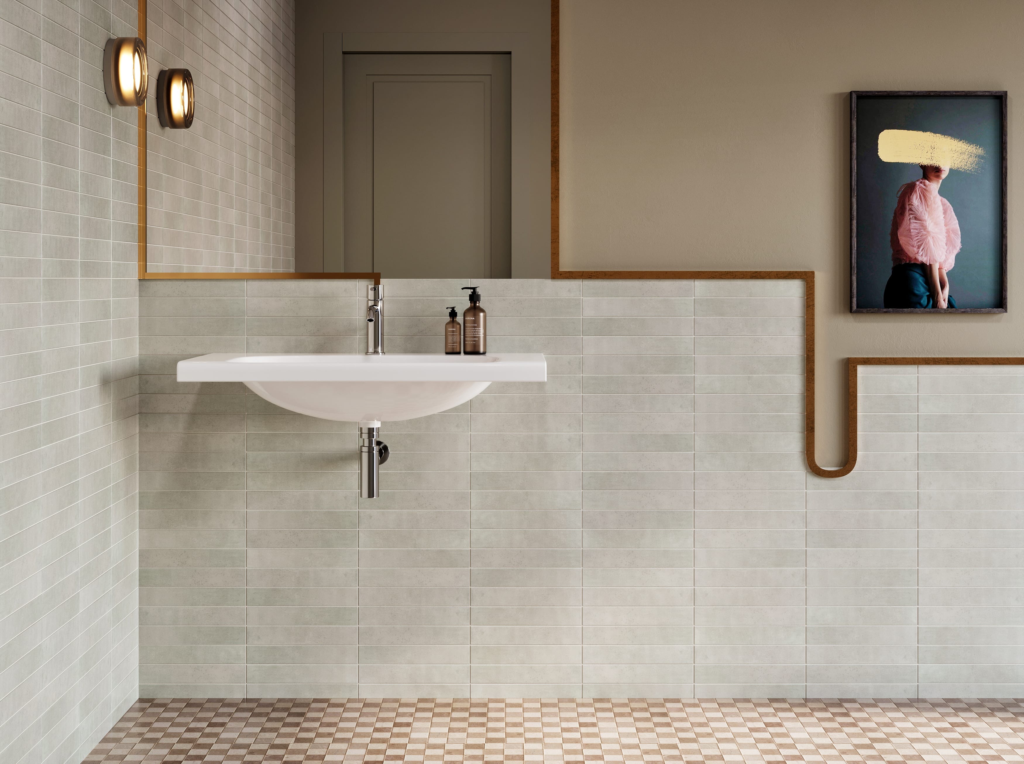 Xenia Korvino 2 x 12 Matte Ceramic Tile Euro Glass
