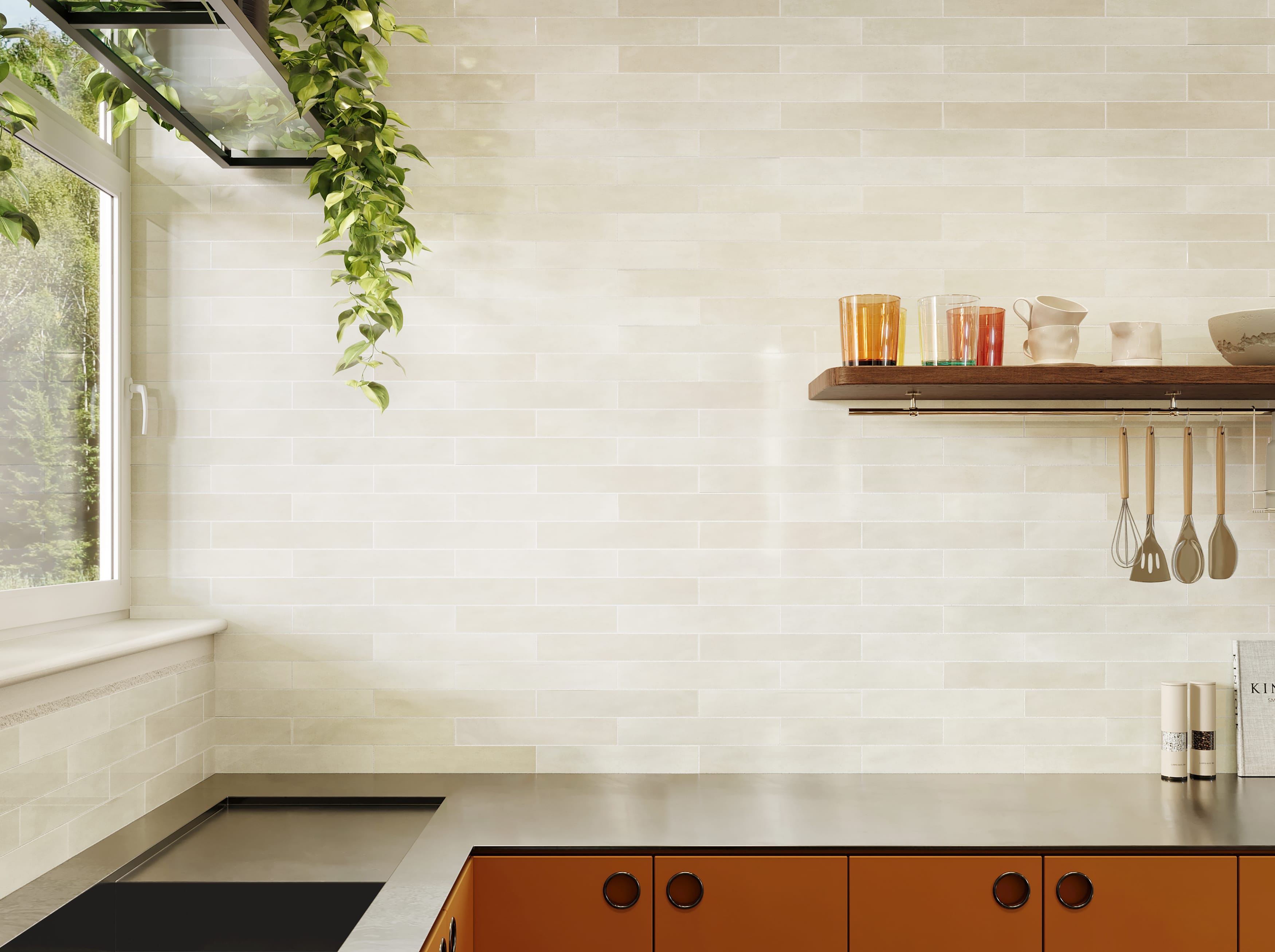 Xenia Nebbia 2 x 12 Glossy Ceramic Tile Euro Glass