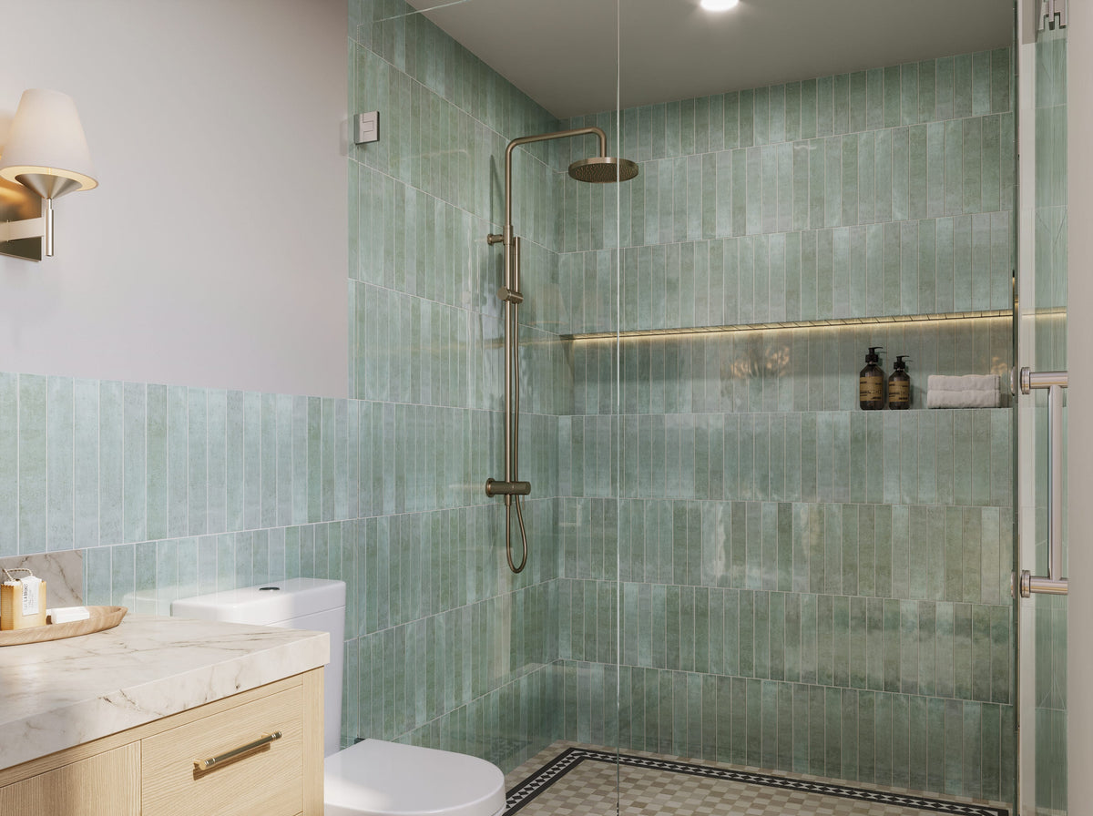 Xenia Verdoro 2 x 12 Glossy Ceramic Tile Euro Glass