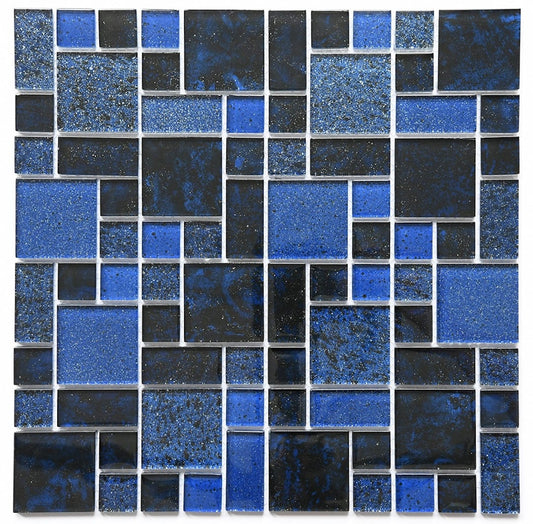 Crystal Blueberry Multi Size Glass Tile Fusion