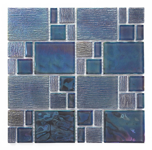 Crystal Kripton Gray Multi Size Glass Tile Fusion