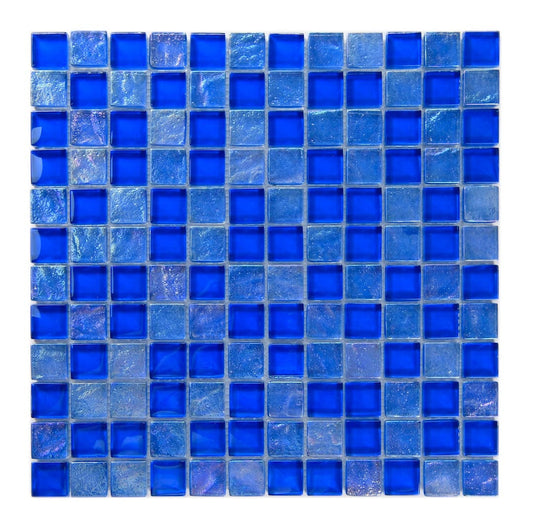 Crystal Osaka Deep Blue 1x1 Glass Tile Fusion
