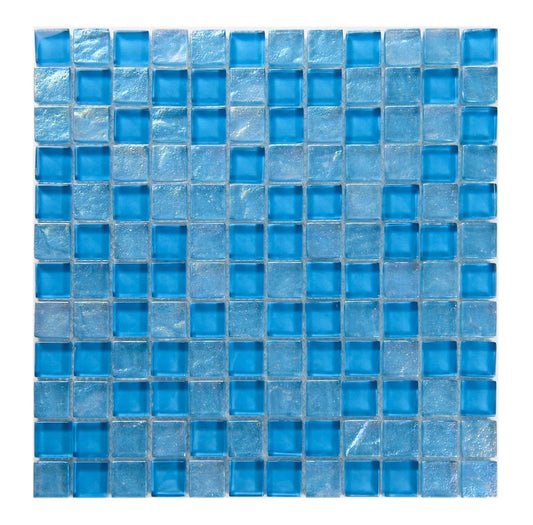 Crystal Osaka Sky Blue 1x1 Glass Tile Fusion
