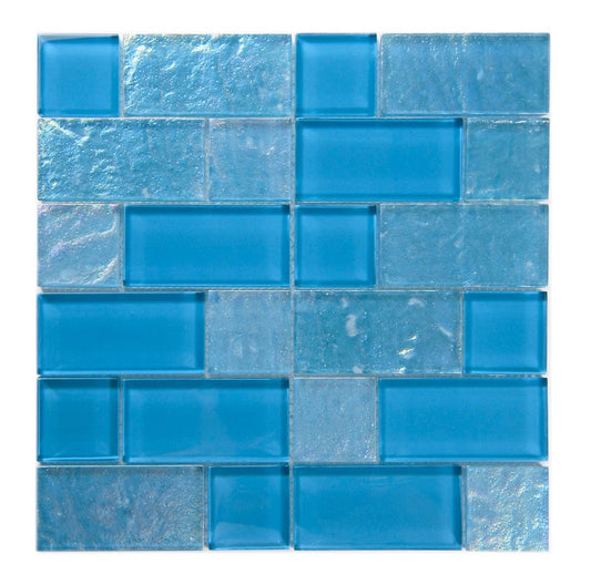 Crystal Osaka Sky Blue Multi Size Glass Tile Fusion